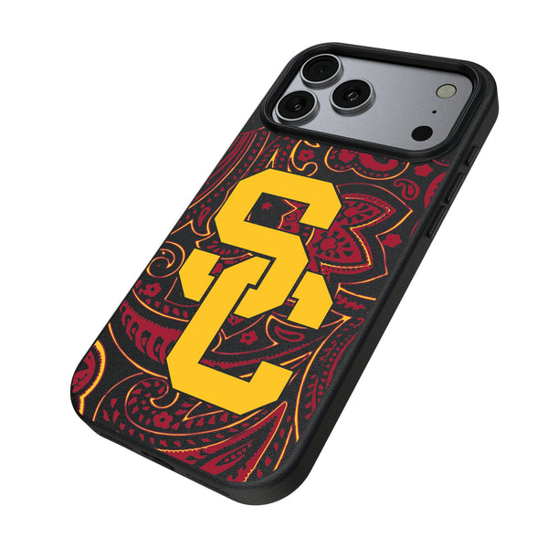 University of Southern California Trojans Paisley iPhone MagSafe Compatible Phone Case for Apple iPhone Iso.Jpg