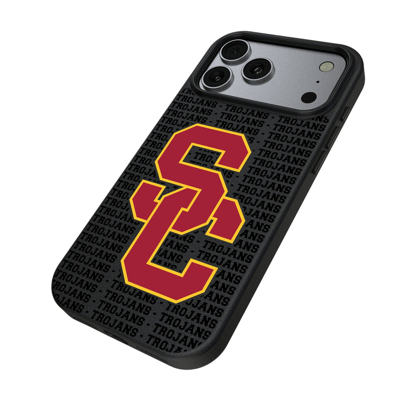 University of Southern California Trojans Text Backdrop iPhone MagSafe Compatible Phone Case for Apple iPhone Iso.Jpg