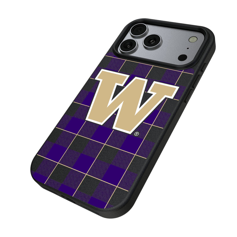 University of Washington Huskies Plaid iPhone MagSafe Compatible Phone Case for Apple iPhone Iso.Jpg