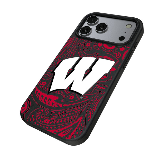 University of Wisconsin Badgers Paisley iPhone MagSafe Compatible Phone Case for Apple iPhone Iso.Jpg