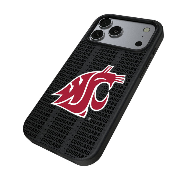 Washington State University Cougars Text Backdrop iPhone MagSafe Compatible Phone Case for Apple iPhone Iso.Jpg