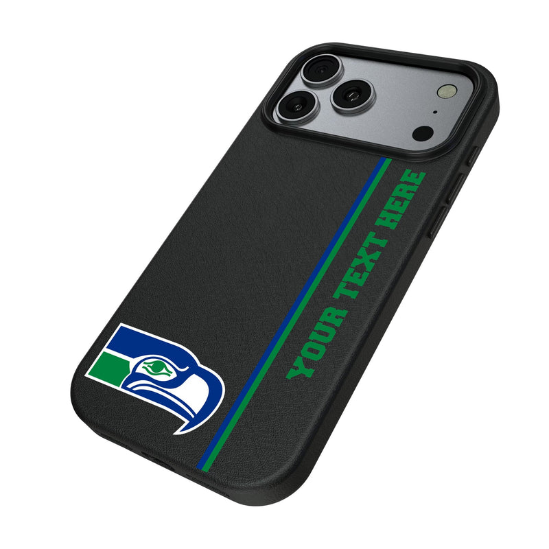 Seattle Seahawks Historic Collection Personalized Sidebard iPhone MagSafe Compatible Phone Case for Apple iPhone Iso.Jpg