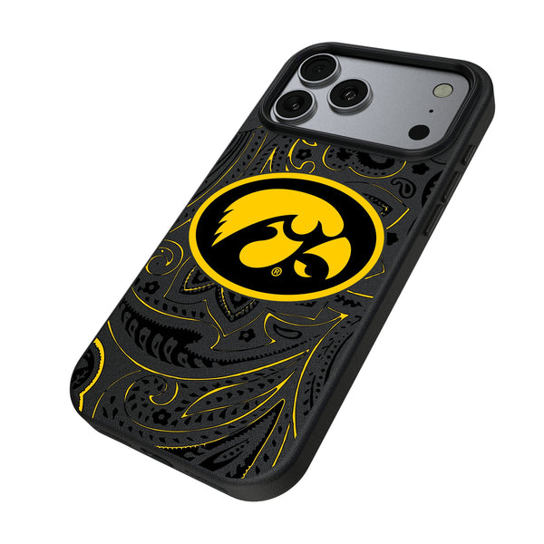 University of Iowa Hawkeyes Paisley iPhone MagSafe Compatible Phone Case for Apple iPhone Iso.Jpg