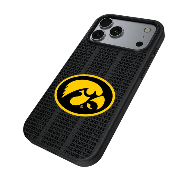University of Iowa Hawkeyes Text Backdrop iPhone MagSafe Compatible Phone Case for Apple iPhone Iso.Jpg