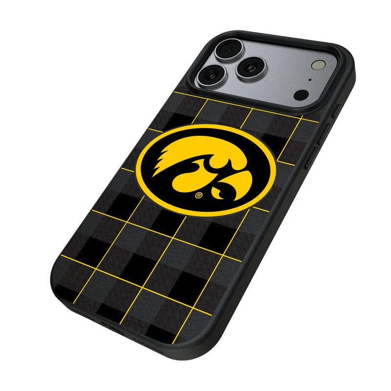 University of Iowa Hawkeyes Plaid iPhone MagSafe Compatible Phone Case for Apple iPhone Iso.Jpg