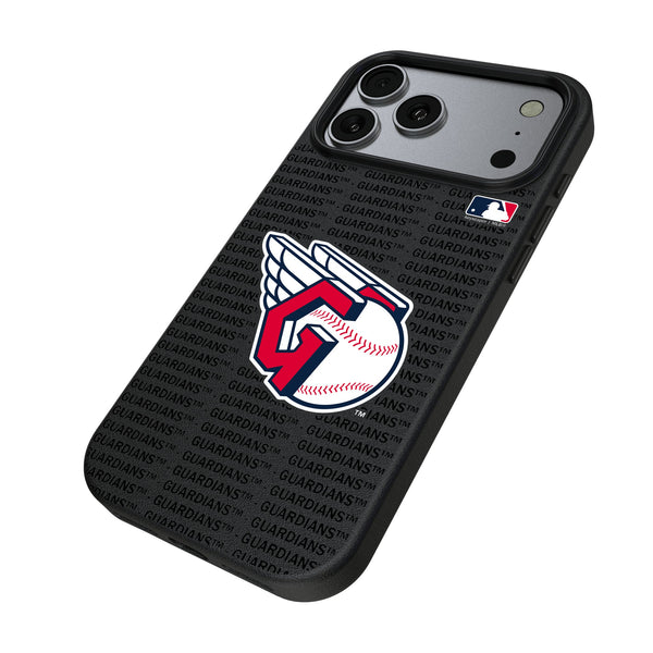 Cleveland Guardians Text Backdrop iPhone MagSafe Compatible Phone Case for Apple iPhone Iso.Jpg
