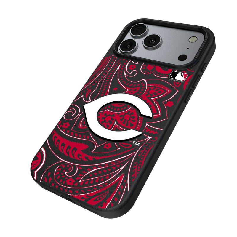Cincinnati Reds Paisley iPhone MagSafe Compatible Phone Case for Apple iPhone Iso.Jpg