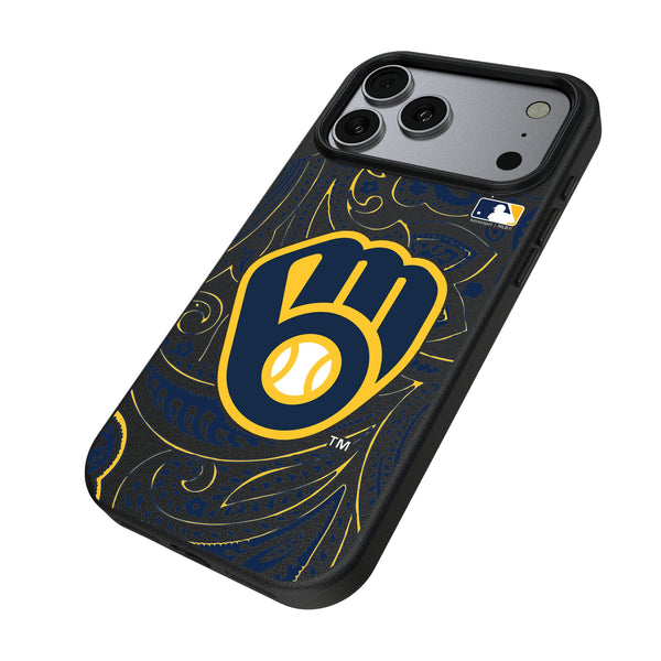 Milwaukee Brewers Paisley iPhone MagSafe Compatible Phone Case for Apple iPhone Iso.Jpg