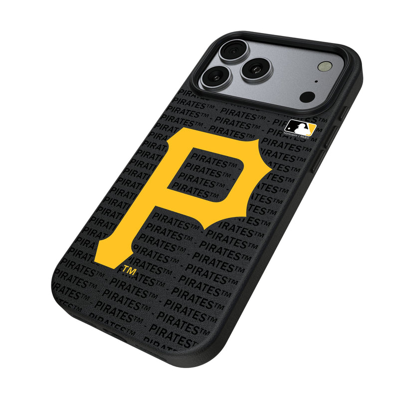 Pittsburgh Pirates Text Backdrop iPhone MagSafe Compatible Phone Case for Apple iPhone Iso.Jpg