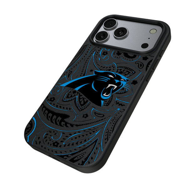 Carolina Panthers Paisley iPhone MagSafe Compatible Phone Case for Apple iPhone Iso.Jpg