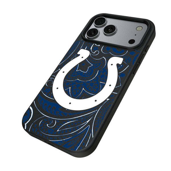 Indianapolis Colts Paisley iPhone MagSafe Compatible Phone Case for Apple iPhone Iso.Jpg