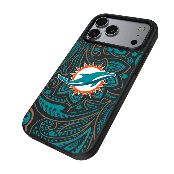 Miami Dolphins Paisley iPhone MagSafe Compatible Phone Case for Apple iPhone Iso.Jpg