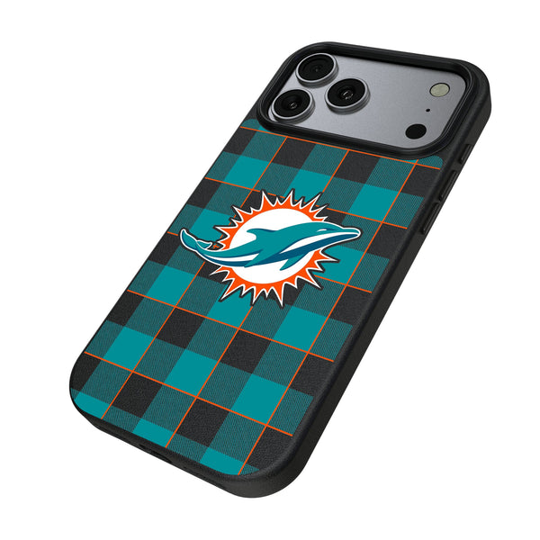 Miami Dolphins Plaid iPhone MagSafe Compatible Phone Case for Apple iPhone Iso.Jpg