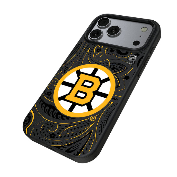 Boston Bruins Paisley iPhone MagSafe Compatible Phone Case for Apple iPhone Iso.Jpg