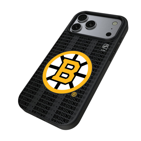 Boston Bruins Text Backdrop iPhone MagSafe Compatible Phone Case for Apple iPhone Iso.Jpg