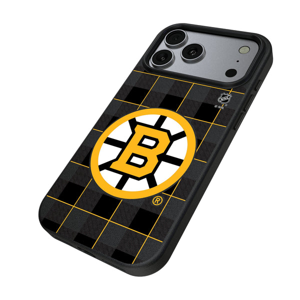 Boston Bruins Plaid iPhone MagSafe Compatible Phone Case for Apple iPhone Iso.Jpg