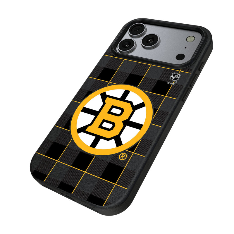 Boston Bruins Plaid iPhone MagSafe Compatible Phone Case for Apple iPhone Iso.Jpg