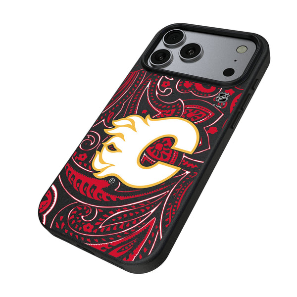 Calgary Flames Paisley iPhone MagSafe Compatible Phone Case for Apple iPhone Iso.Jpg
