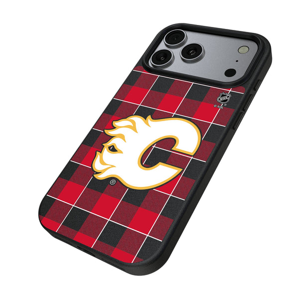Calgary Flames Plaid iPhone MagSafe Compatible Phone Case for Apple iPhone Iso.Jpg
