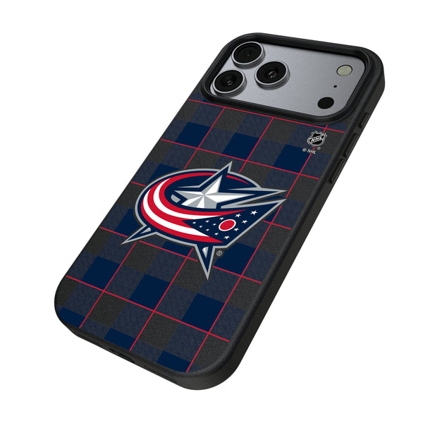 Columbus Blue Jackets Plaid iPhone MagSafe Compatible Phone Case for Apple iPhone Iso.Jpg