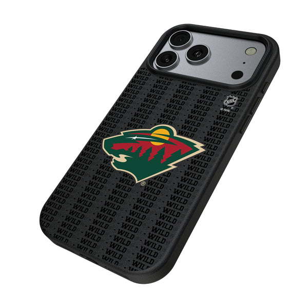 Minnesota Wild Text Backdrop iPhone MagSafe Compatible Phone Case for Apple iPhone Iso.Jpg