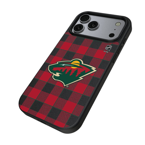 Minnesota Wild Plaid iPhone MagSafe Compatible Phone Case for Apple iPhone Iso.Jpg