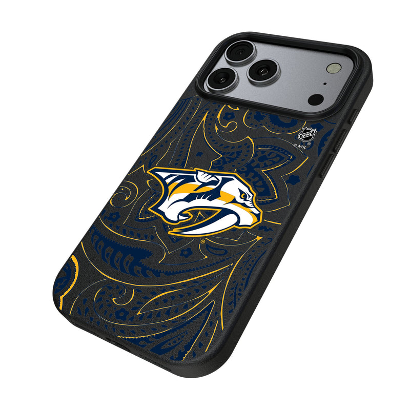 Nashville Predators Paisley iPhone MagSafe Compatible Phone Case for Apple iPhone Iso.Jpg