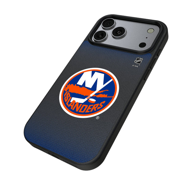 New York Islanders Linen iPhone MagSafe Compatible Phone Case for Apple iPhone Iso.Jpg