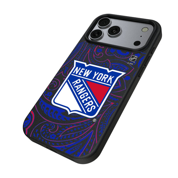 New York Rangers Paisley iPhone MagSafe Compatible Phone Case for Apple iPhone Iso.Jpg
