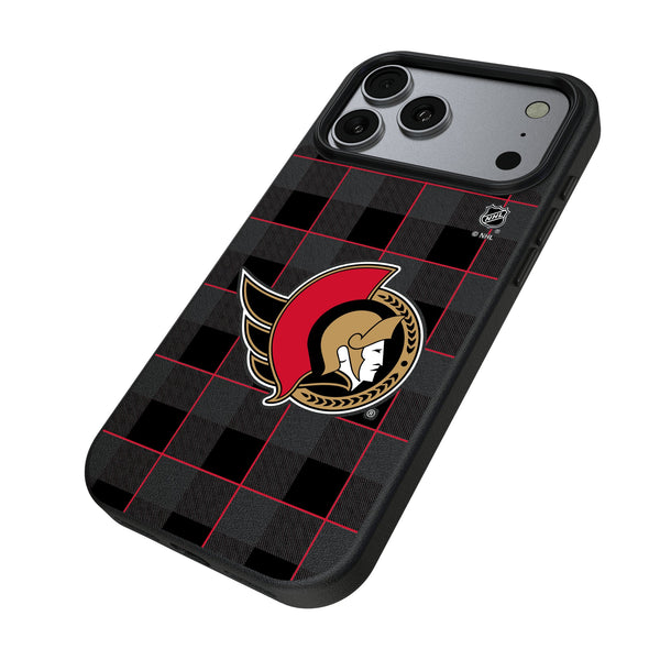 Ottawa Senators Plaid iPhone MagSafe Compatible Phone Case for Apple iPhone Iso.Jpg