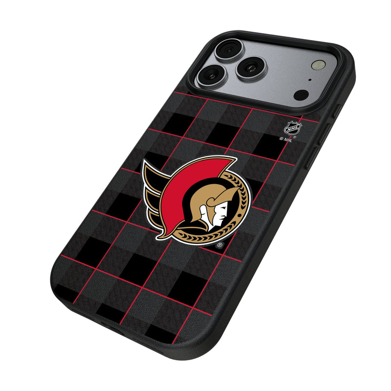 Ottawa Senators Plaid iPhone MagSafe Compatible Phone Case for Apple iPhone Iso.Jpg