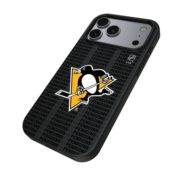 Pittsburgh Penguins Text Backdrop iPhone MagSafe Compatible Phone Case for Apple iPhone Iso.Jpg