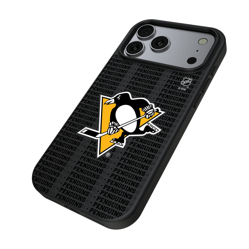Pittsburgh Penguins Text Backdrop iPhone MagSafe Compatible Phone Case for Apple iPhone Iso.Jpg