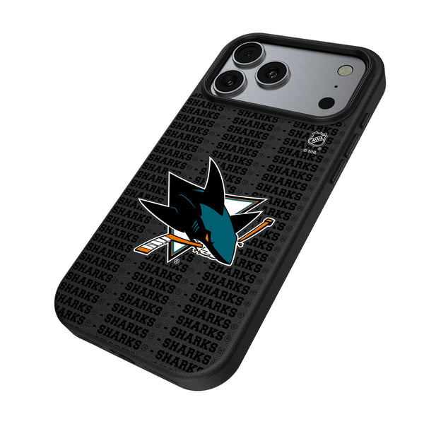 San Jose Sharks Text Backdrop iPhone MagSafe Compatible Phone Case for Apple iPhone Iso.Jpg