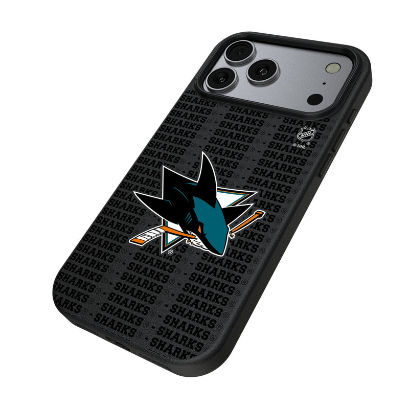 San Jose Sharks Text Backdrop iPhone MagSafe Compatible Phone Case for Apple iPhone Iso.Jpg