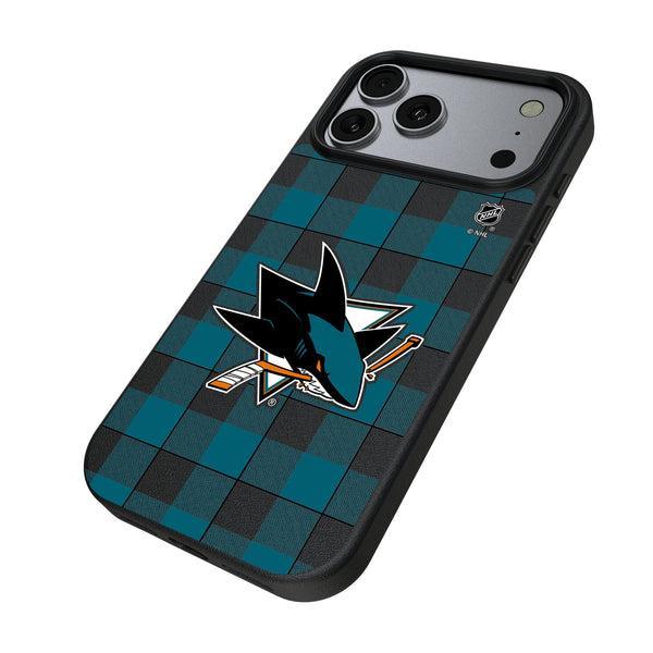 San Jose Sharks Plaid iPhone MagSafe Compatible Phone Case for Apple iPhone Iso.Jpg