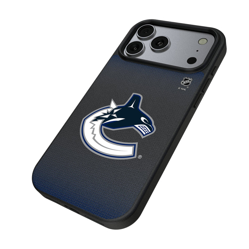 Vancouver Canucks Linen iPhone MagSafe Compatible Phone Case for Apple iPhone Iso.Jpg