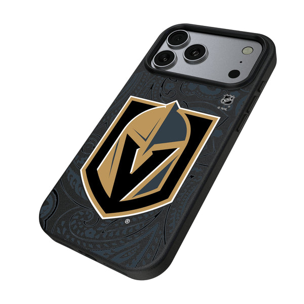 Vegas Golden Knights Paisley iPhone MagSafe Compatible Phone Case for Apple iPhone Iso.Jpg