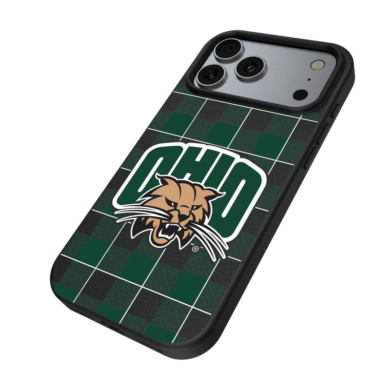 Ohio University Bobcats Plaid iPhone MagSafe Compatible Phone Case for Apple iPhone Iso.Jpg