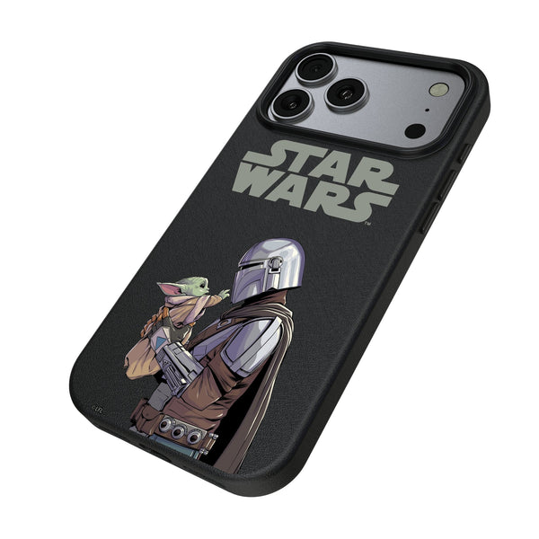 Star Wars: The Mandalorian Grogu and Din Djarin Color Block iPhone MagSafe Compatible Phone Case for Apple iPhone Iso.Jpg