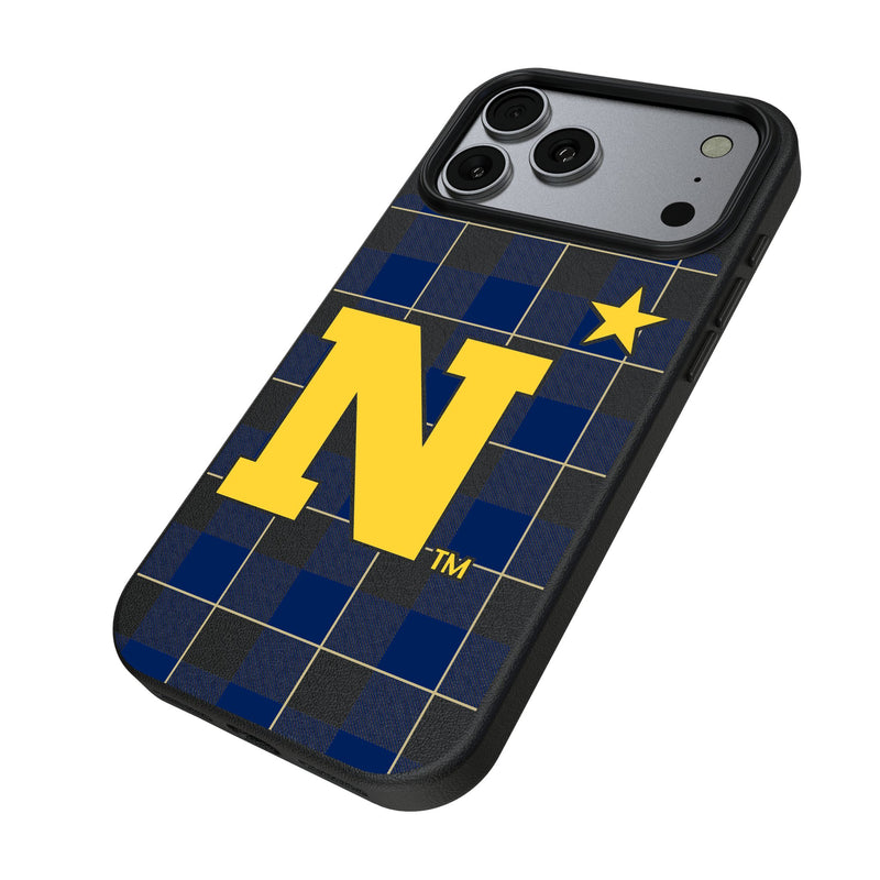United State Naval Academy Midshipmen Plaid iPhone MagSafe Compatible Phone Case for Apple iPhone Iso.Jpg