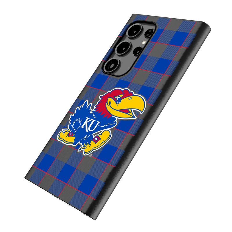 University of Kansas Jayhawks Plaid Galaxy MagSafe Compatible Phone Case Iso.Jpg