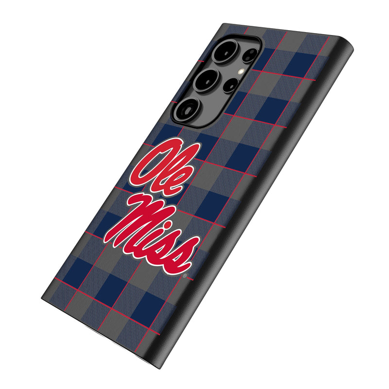 University of Mississippi Rebels Plaid Galaxy MagSafe Compatible Phone Case Iso.Jpg