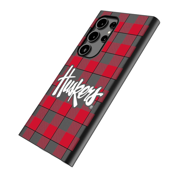 University of Nebraska Huskers Plaid Galaxy MagSafe Compatible Phone Case Iso.Jpg