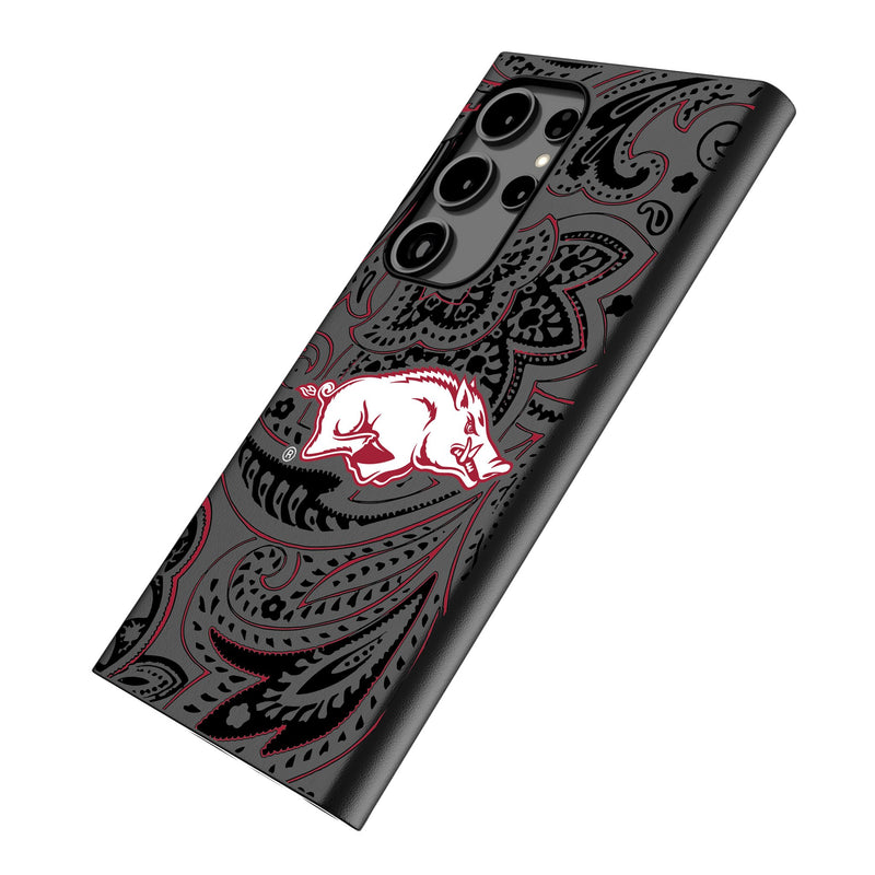 University of Arkansas Fayetteville Razorbacks Paisley Galaxy MagSafe Compatible Phone Case Iso.Jpg