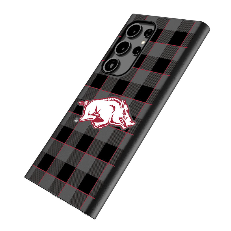 University of Arkansas Fayetteville Razorbacks Plaid Galaxy MagSafe Compatible Phone Case Iso.Jpg