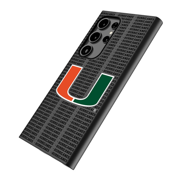 University of Miami Hurricanes Text Backdrop Galaxy MagSafe Compatible Phone Case Iso.Jpg