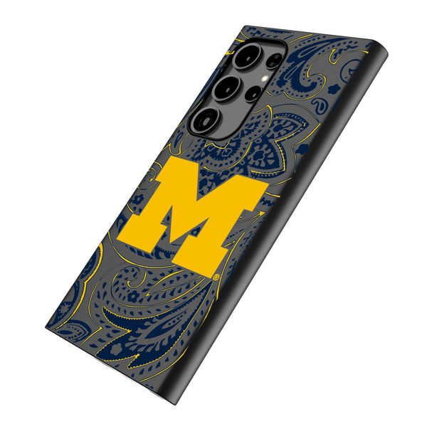 University of Michigan Wolverines Paisley Galaxy MagSafe Compatible Phone Case Iso.Jpg