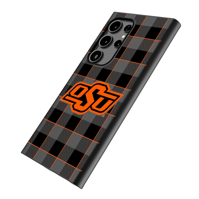 Oklahoma State University Cowboys Plaid Galaxy MagSafe Compatible Phone Case Iso.Jpg