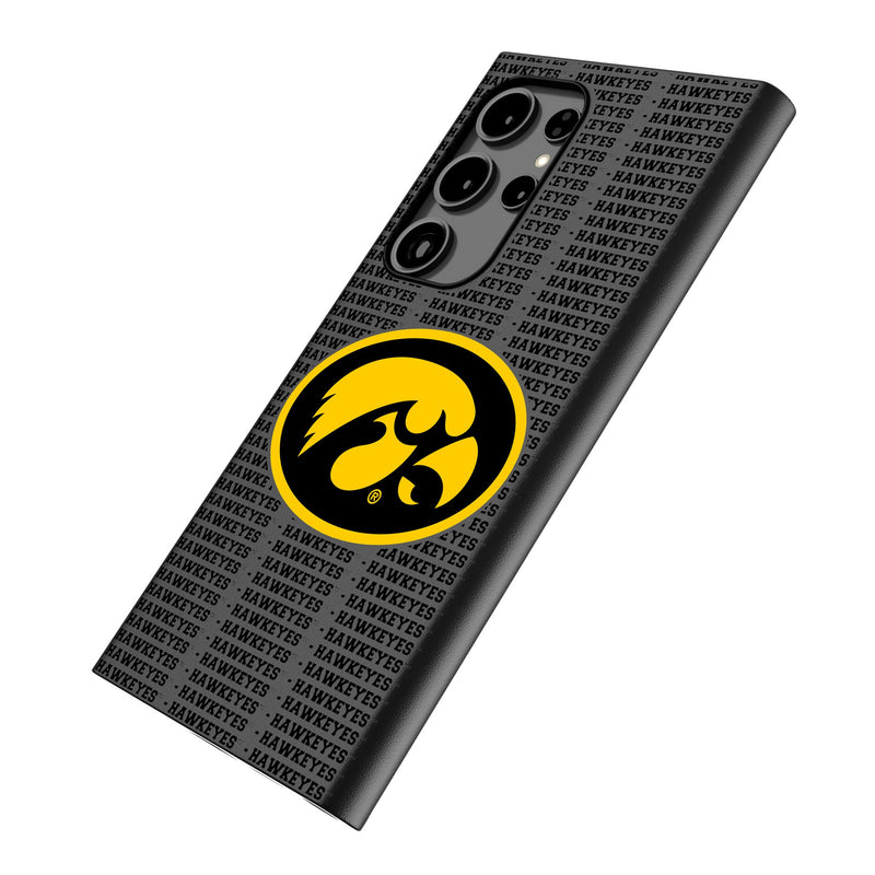 University of Iowa Hawkeyes Text Backdrop Galaxy MagSafe Compatible Phone Case Iso.Jpg